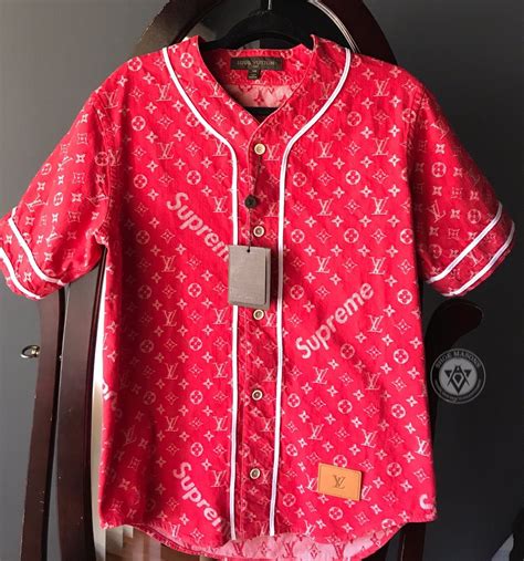 supreme baseball jersey louis vuitton|louis vuitton supreme tee price.